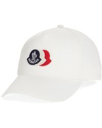 Moncler - Kids' Tricolor Logo Patch Cotton Gabardine Baseball Cap - Lyst