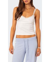 Edikted - Amilia Lace Trim Stretch Cotton Camisole - Lyst