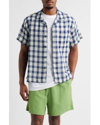 Obey - Weldon Check Short Sleeve Cotton Button-Up Shirt - Lyst