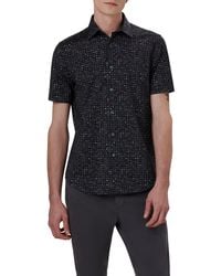 Bugatchi - Ooohcotton® Miles Abstract Print Short Sleeve Button-up Shirt - Lyst