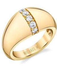 Michael M - Orb Diamond Split Signet Ring - Lyst
