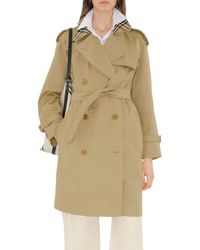 Burberry - Castleford Check Collar Shower Resistant Cotton Gabardine Short Trench Coat - Lyst