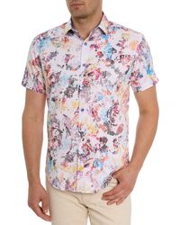 Robert Graham - Splash Of Color Short Sleeve Stretch Button-up Shirt - Lyst
