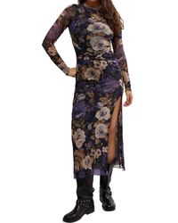 Free People - Gianni Long Sleeve Stretch Mesh Body-Con Dress - Lyst