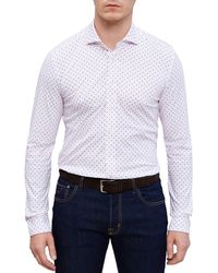Emanuel Berg - 4flex Modern Fit Floral Knit Button-up Shirt - Lyst