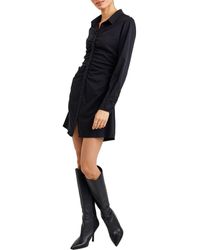 Bella Dahl - Shirred Long Sleeve Mini Shirtdress - Lyst