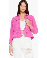 Kancan - Marilou Peplum Denim Jacket - Lyst
