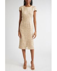 St. John - Phoebe Chain Embellished Tweed Sheath Dress - Lyst