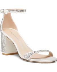 Stuart Weitzman - Nudist Shine Block 75 Sandal - Lyst