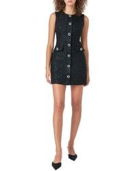 Endless Rose - Sequin Jewel Button Tweed Minidress - Lyst