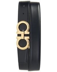 Ferragamo - Double Gancio Reversible Leather Belt - Lyst