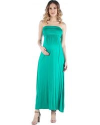 24seven Comfort Apparel - Maternity Sleeveless Empire Waist Maxi Dress - Lyst