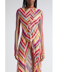 Missoni - Stripe Long Sleeve Knit Cover-up Duster - Lyst