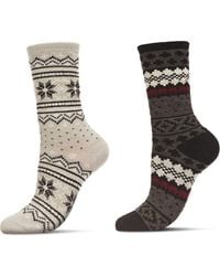 Memoi - Fair Isle Assorted 2-Pack Crew Socks - Lyst