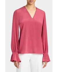 Santorelli - Rue Silk Long Sleeve Blouse - Lyst