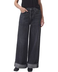 Agolde Dame Cuffed Organic-cotton Wide-leg Jeans in Blue | Lyst