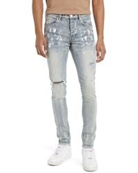 Purple Brand - Ripped Knee Blowout Painted Skinny Jeans - Lyst