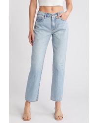 Hidden Jeans - Ripped Mid Rise Straight Leg Jeans - Lyst