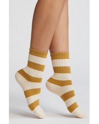 Casa Clara - Stripe Combed Cotton Crew Socks - Lyst