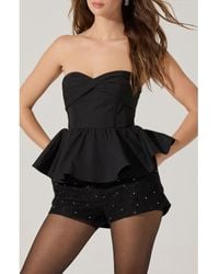 Astr - Melia Strapless Peplum Top - Lyst