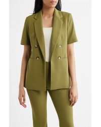 Anne Klein - Short Sleeve Double Breasted Jacket - Lyst