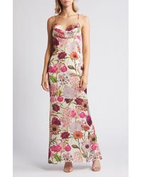 Katie May - Tara Floral Print Sleeveless Gown - Lyst
