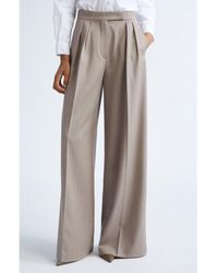 Max Mara - Baden Virgin Wool Twill Wide Leg Pants - Lyst