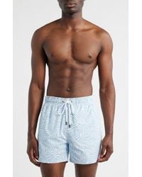 Bugatchi - Cruz Geo Print Swim Trunks - Lyst