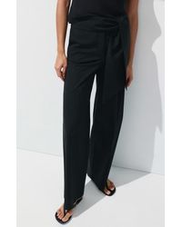 Mango - Bow Straight Leg Trousers - Lyst