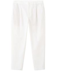 Mango - Pleated Straight Fit Cotton Blend Pants - Lyst