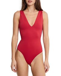 GOOD AMERICAN - Sculpting Deep V-Neck Bodysuit - Lyst