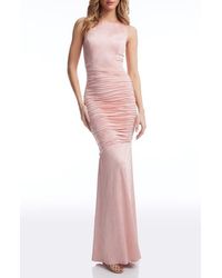 Dress the Population - Violetta Ruched Sleeveless Gown - Lyst