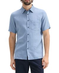 Theory - Irving Solid Short Sleeve Linen Button-Up Shirt - Lyst