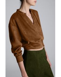 Kenneth Cole - Sueded Scuba Knit V-Neck Top - Lyst