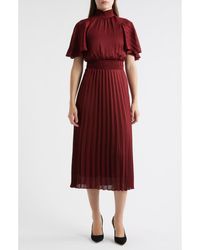Julia Jordan - Flutter Sleeve Pleated Midi Dress - Lyst