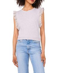 Two By Vince Camuto - Ruffle Eyelet Tank Top - Lyst