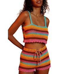 Billabong - Siesta Cotton Crochet Cover-up Crop Top - Lyst