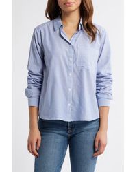 Beach Lunch Lounge - Candy Stripe Cotton Blend Button-Up Shirt - Lyst