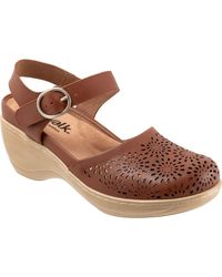 Softwalk - Mabelle Perf Ankle Strap Platform Wedge Clog - Lyst