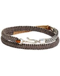 Caputo & Co. - Artisan Sterling & Leather Macramé Double Wrap Bracelet - Lyst