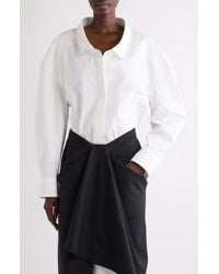 Givenchy - Wide Collar Cotton Poplin Button-Up Shirt - Lyst