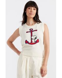 Chinti & Parker - Chinti Meets Peanuts Embroidered Snoopy Anchor Tank - Lyst