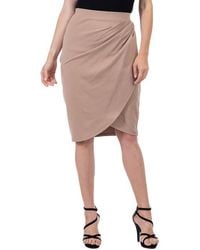 24seven Comfort Apparel - Elastic Waist Knee Length Tulip Pencil Skirt - Lyst
