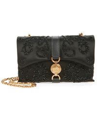 Versace - Mini Kleio Embellished Satin Wallet On A Chain - Lyst