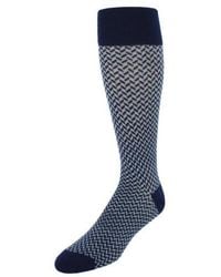 Trafalgar - Benoit Herringbone Patterned Mid-Calf Merino Wool Socks - Lyst