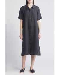 Eileen Fisher - Classic Collar Organic Linen Shirtdress - Lyst
