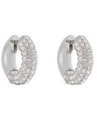 Reiss - Amelia Pavé Huggie Hoop Earrings - Lyst