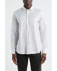 Scott Barber - Windowpane Prep Cotton Twill Button-Down Shirt - Lyst