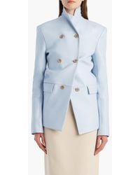 KHAITE - Rolo Double Breasted Lambskin Leather Jacket - Lyst