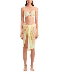 Moeva - Raiden Tie Front Wavy-Trim Sheer Sarong - Lyst
